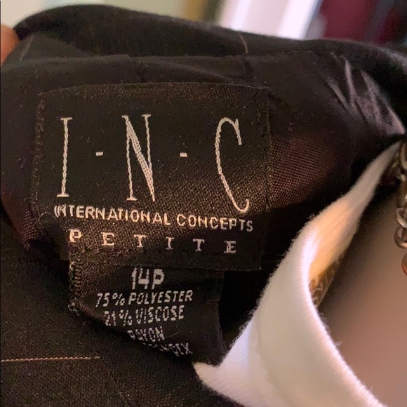 INC 2PC PINSTRIPE SUIT, Size 14P, Black. - Picture 15 of 16